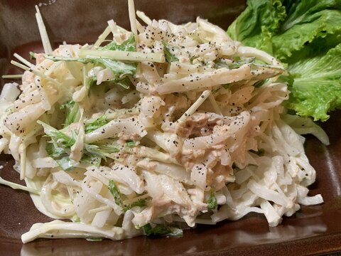 シャキシャキ食感☆大根と水菜とツナのサラダ